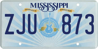 MS license plate ZJU873