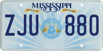 MS license plate ZJU880