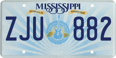 MS license plate ZJU882