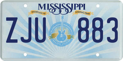 MS license plate ZJU883