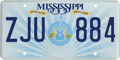 MS license plate ZJU884