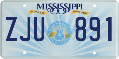 MS license plate ZJU891