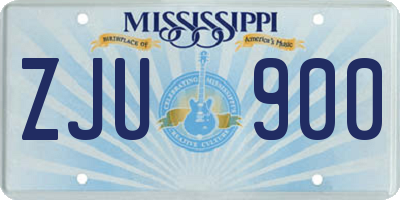 MS license plate ZJU900