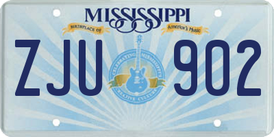 MS license plate ZJU902