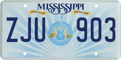 MS license plate ZJU903