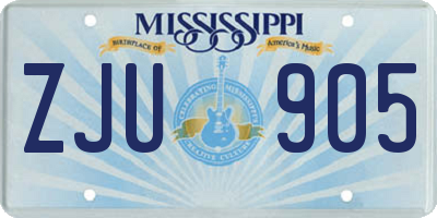 MS license plate ZJU905