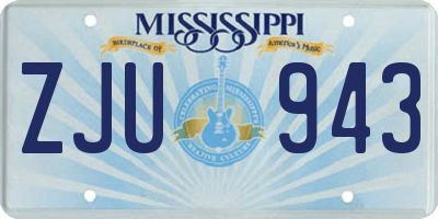 MS license plate ZJU943