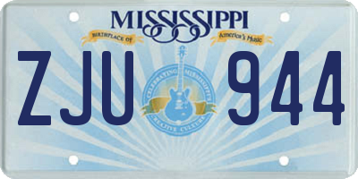 MS license plate ZJU944