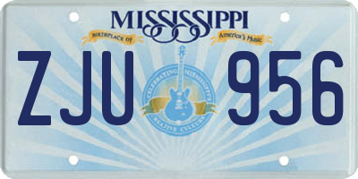 MS license plate ZJU956