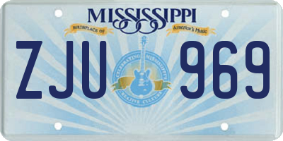 MS license plate ZJU969