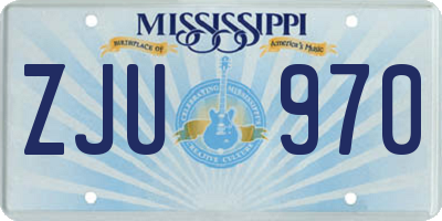 MS license plate ZJU970