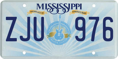 MS license plate ZJU976