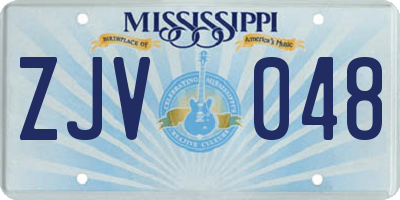 MS license plate ZJV048