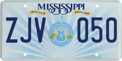 MS license plate ZJV050