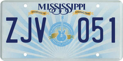 MS license plate ZJV051