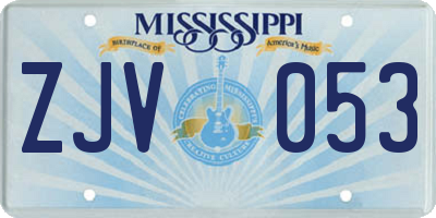 MS license plate ZJV053