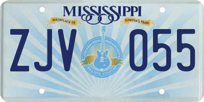 MS license plate ZJV055