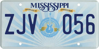 MS license plate ZJV056