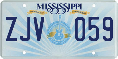 MS license plate ZJV059