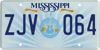 MS license plate ZJV064