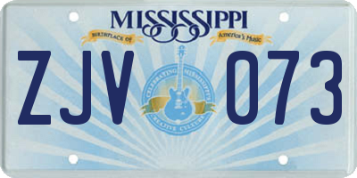 MS license plate ZJV073
