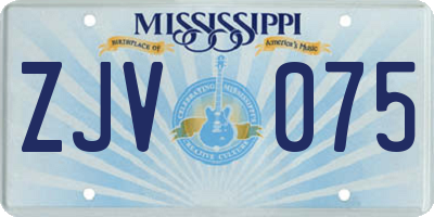 MS license plate ZJV075
