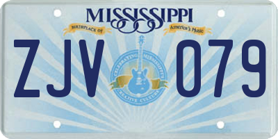 MS license plate ZJV079