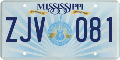 MS license plate ZJV081