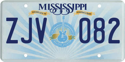 MS license plate ZJV082