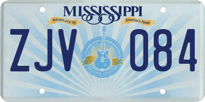 MS license plate ZJV084