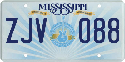 MS license plate ZJV088