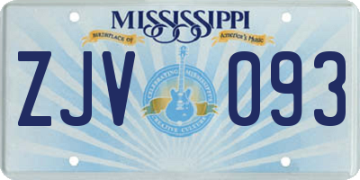 MS license plate ZJV093