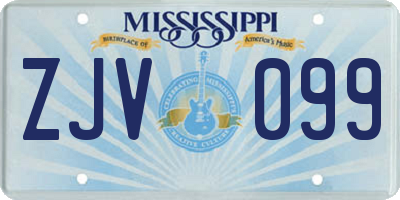 MS license plate ZJV099