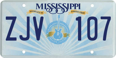 MS license plate ZJV107