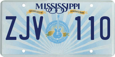 MS license plate ZJV110