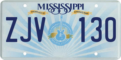 MS license plate ZJV130