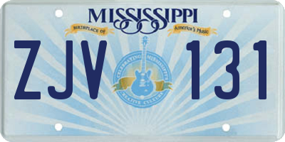MS license plate ZJV131