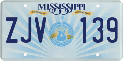 MS license plate ZJV139