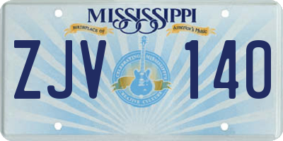 MS license plate ZJV140
