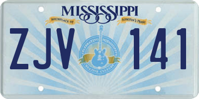 MS license plate ZJV141
