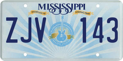 MS license plate ZJV143