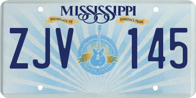 MS license plate ZJV145