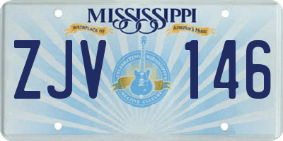 MS license plate ZJV146