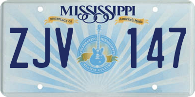 MS license plate ZJV147