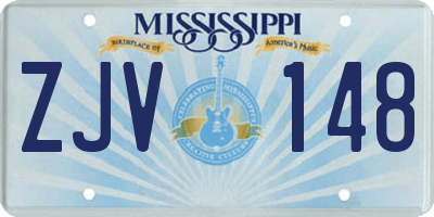 MS license plate ZJV148