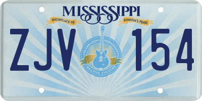 MS license plate ZJV154