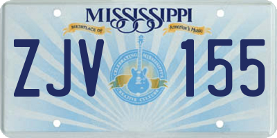 MS license plate ZJV155