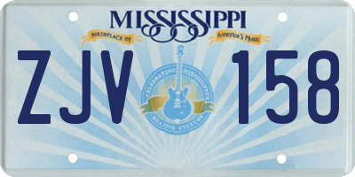 MS license plate ZJV158
