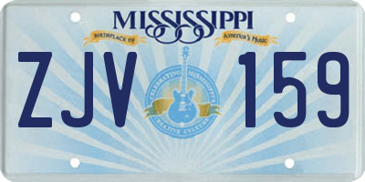 MS license plate ZJV159
