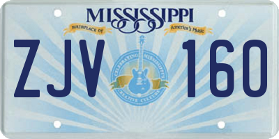 MS license plate ZJV160